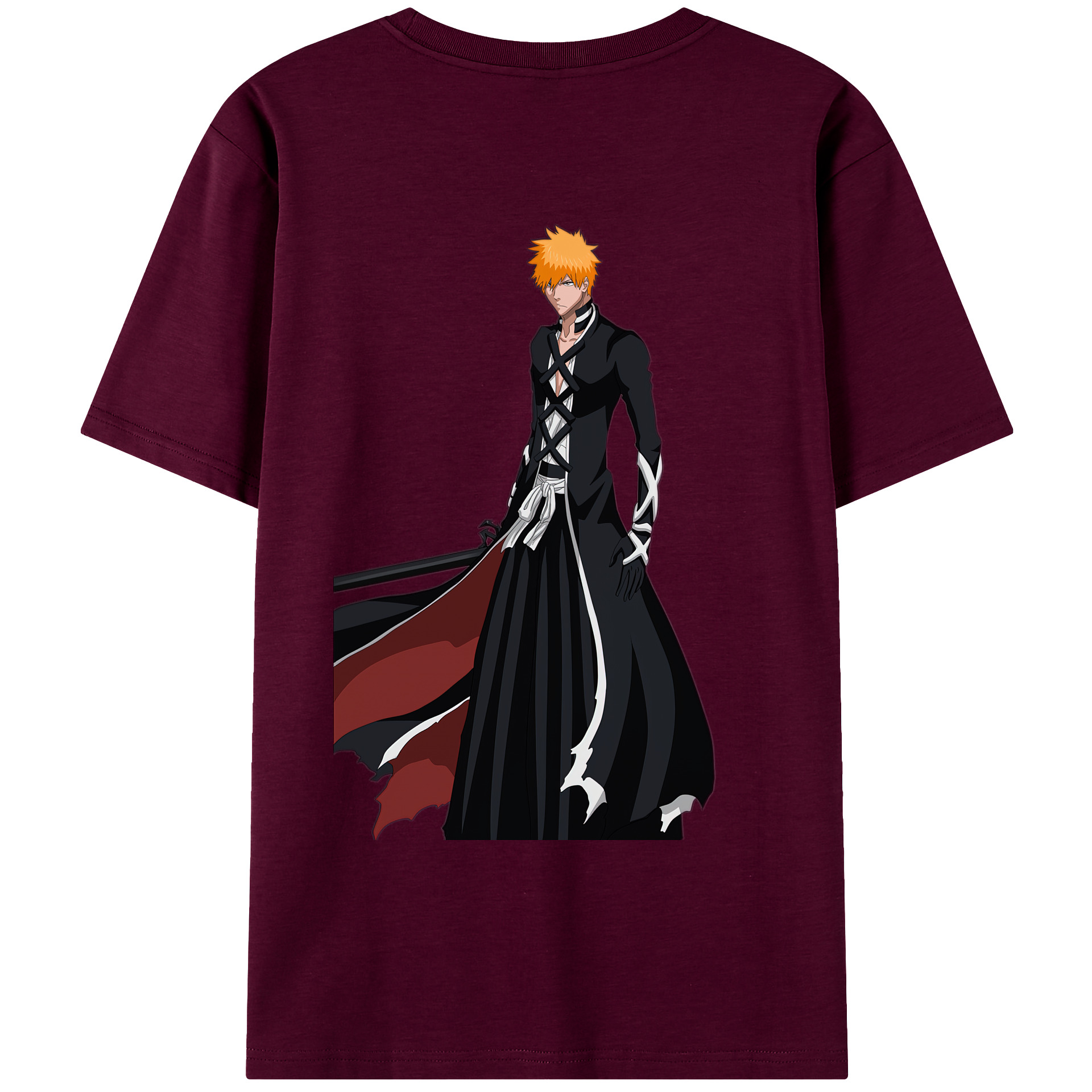（画像用） ブリーチ 黒崎一護（くろさき いちご）BLEACH Kurosaki Ichigo レディース半袖Tシャツ(バックプリント)